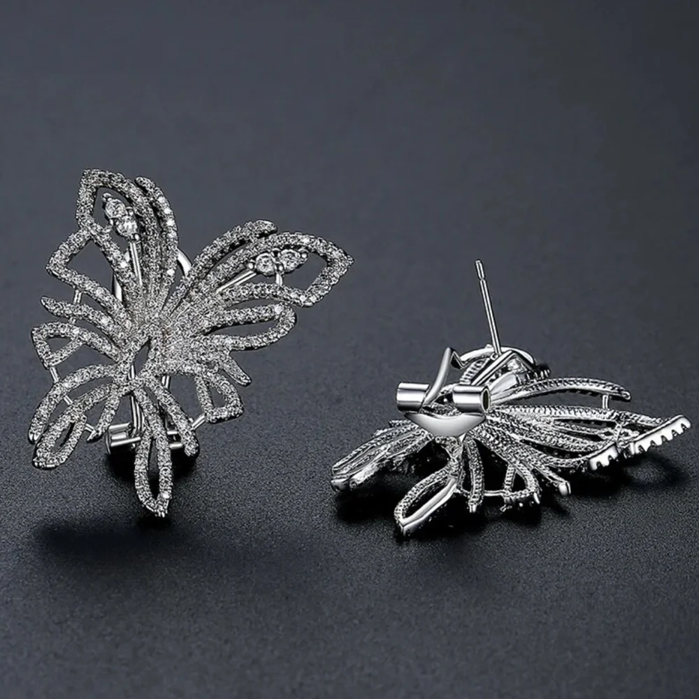Swarovski Crystals Lever Back Butterfly Earrings The Zastsy